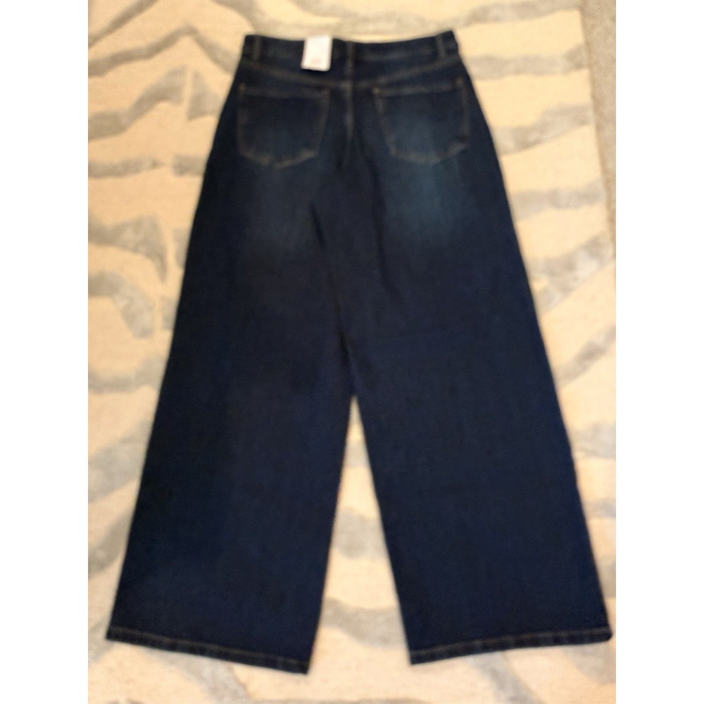 NWT Time And Tru Women's Wide Leg High Rise Dark Wash Jeans Size 12 - Picture 4 of 4